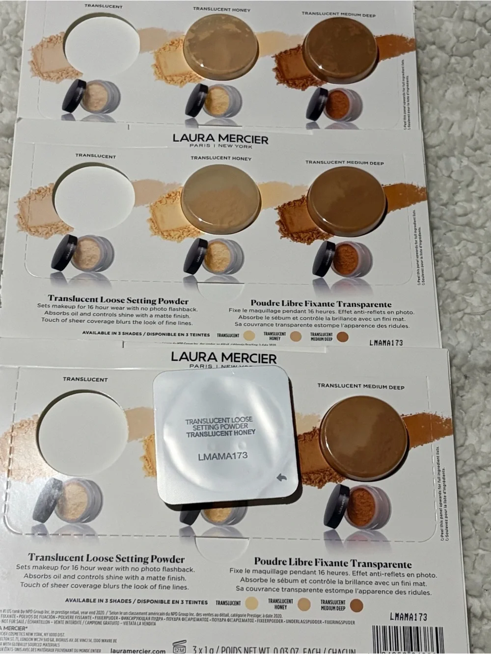 Laura Mercier Translucent Loose Setting Powder 3 samples